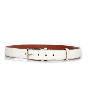 Santoni Alligator leather belt in white